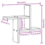 Vegghyller 2 Stk Svart 38X12X38 Cm Konstruert Tre