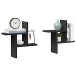 Vegghyller 2 Stk Svart 38X12X38 Cm Konstruert Tre