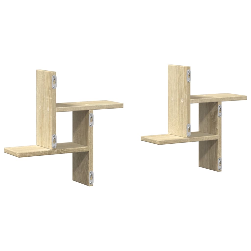 Vegghyller 2 Stk Sonoma Eik 38X12X38 Cm Sponplate