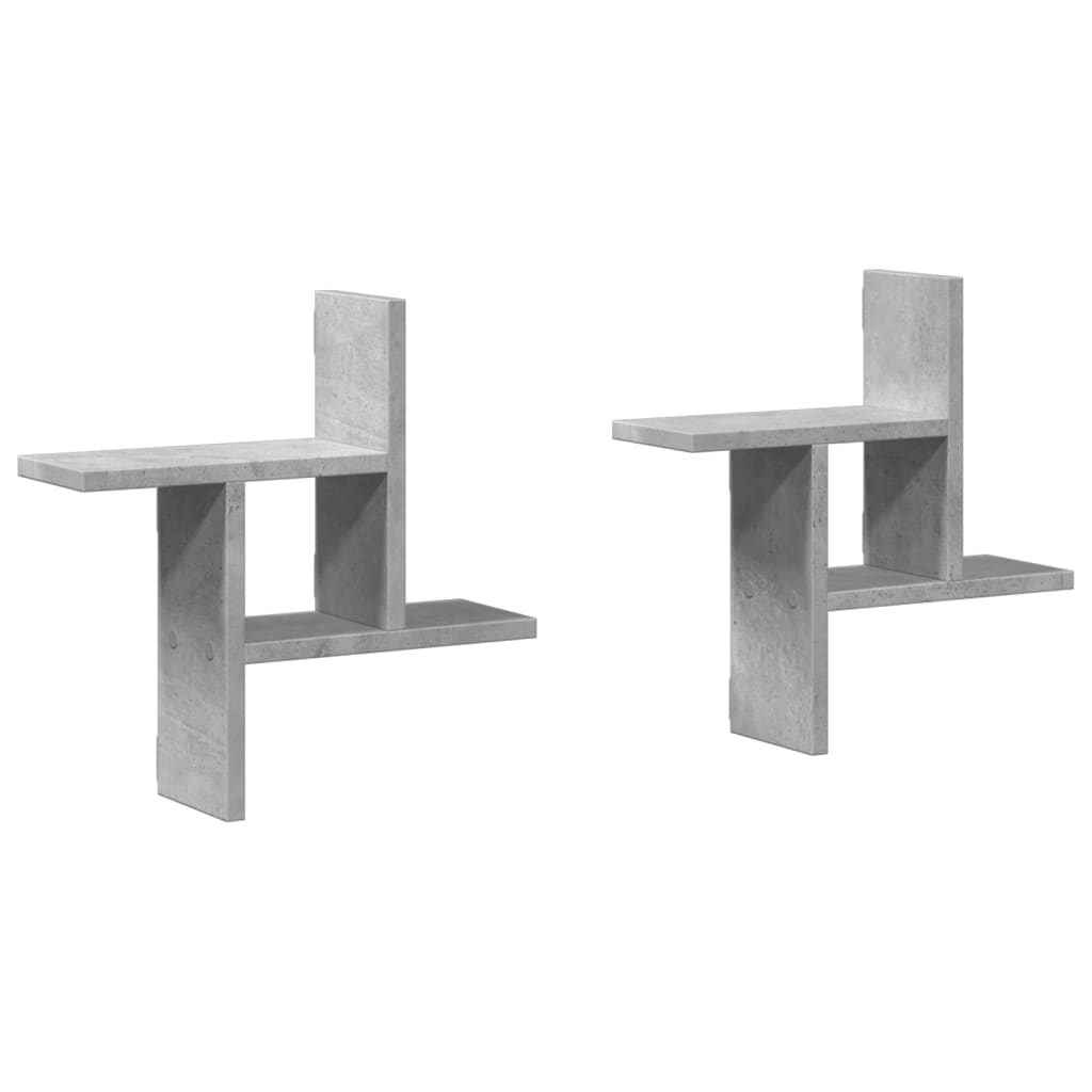 Vegghyller 2 Stk Betonggrå 38X12X38 Cm Sponplate