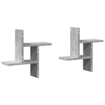 Vegghyller 2 Stk Betonggrå 38X12X38 Cm Sponplate