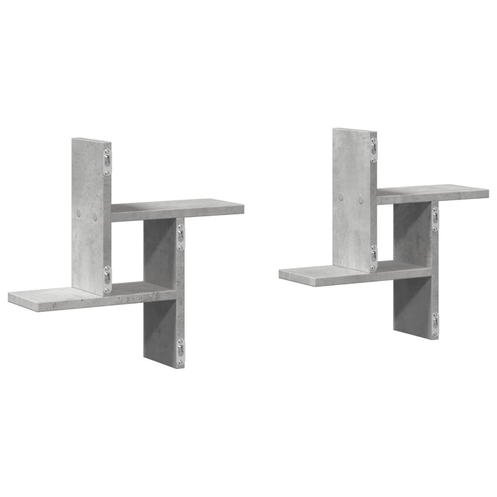 Vegghyller 2 Stk Betonggrå 38X12X38 Cm Sponplate