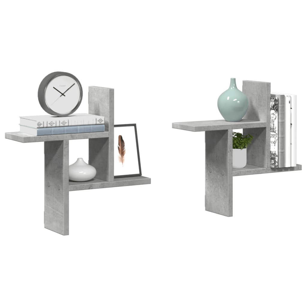 Vegghyller 2 Stk Betonggrå 38X12X38 Cm Sponplate