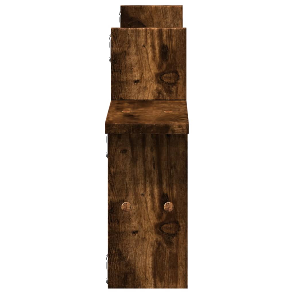 Vegghyller 2 Stk Røkt Eik 38X12X38 Cm Konstruert Tre