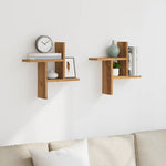 Vegghyller 2 Stk Artisan Eik 38X12X38 Cm Konstruert Tre