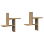 Vegghyller 2 Stk Artisan Eik 38X12X38 Cm Konstruert Tre