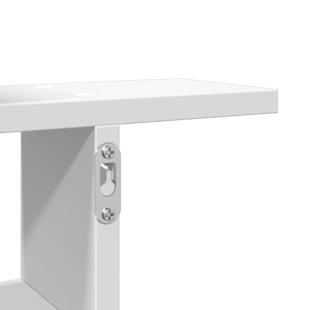 Vegghyller 2 Stk Hvit 50X12X50 Cm Konstruert Tre