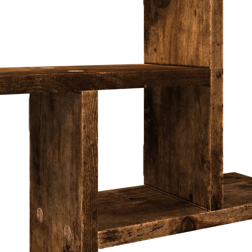 Vegghyller 2 Stk Røkt Eik 50X12X50 Cm Konstruert Tre