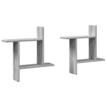 Vegghyller 2 Stk Grå Sonoma 50X12X50 Cm Konstruert Tre