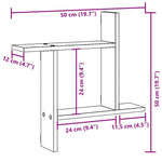 Vegghyller 2 Stk Grå Sonoma 50X12X50 Cm Konstruert Tre