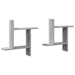 Vegghyller 2 Stk Grå Sonoma 50X12X50 Cm Konstruert Tre
