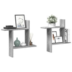 Vegghyller 2 Stk Grå Sonoma 50X12X50 Cm Konstruert Tre