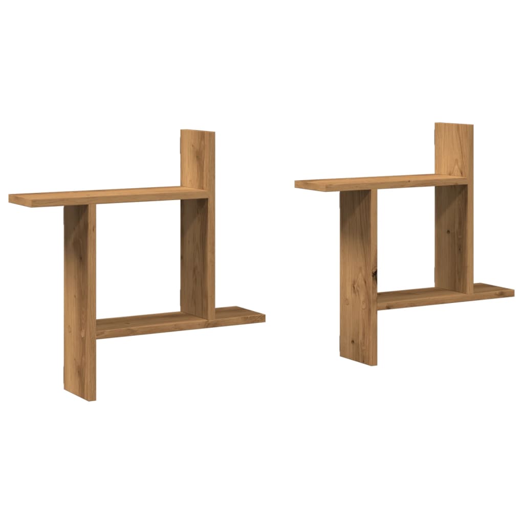 Vegghyller 2 Stk Artisan Eik 50X12X50 Cm Konstruert Tre