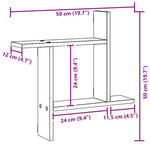 Vegghyller 2 Stk Artisan Eik 50X12X50 Cm Konstruert Tre