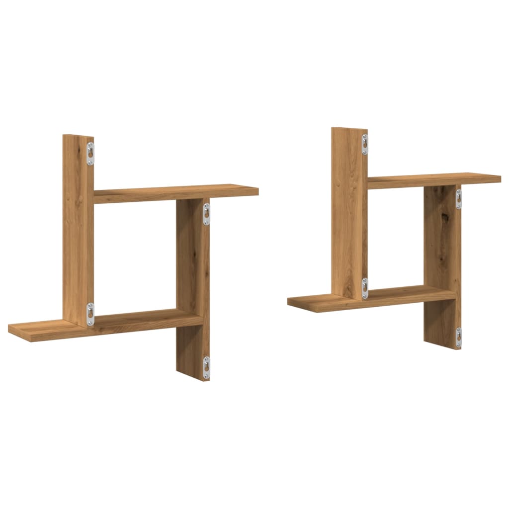 Vegghyller 2 Stk Artisan Eik 50X12X50 Cm Konstruert Tre