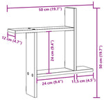 Vegghyller 2 Stk Artisan Eik 50X12X50 Cm Konstruert Tre