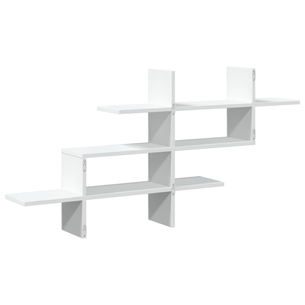 Vegghylle Hvit 124,5X18X60,5 Cm Konstruert Tre