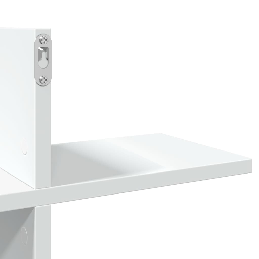 Vegghylle Hvit 124,5X18X60,5 Cm Konstruert Tre
