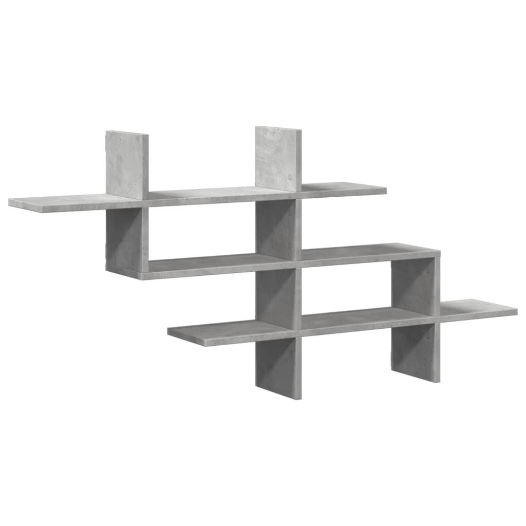 Vegghylle Betonggrå 124,5X18X60,5 Cm Konstruert Tre