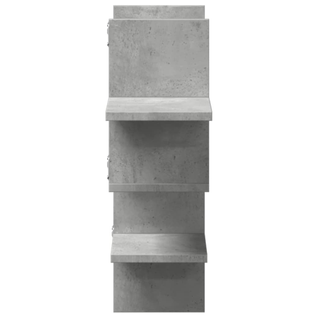 Vegghylle Betonggrå 124,5X18X60,5 Cm Konstruert Tre