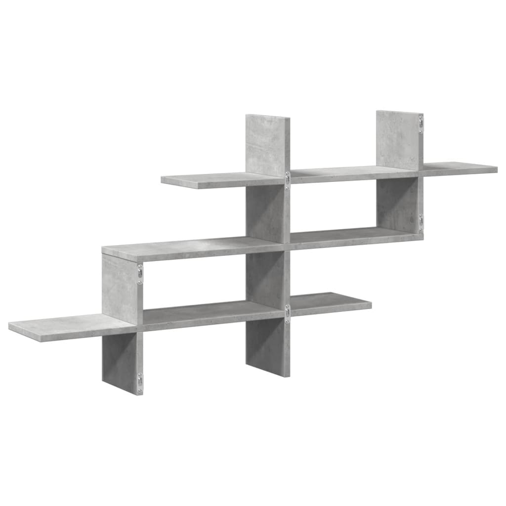 Vegghylle Betonggrå 124,5X18X60,5 Cm Konstruert Tre