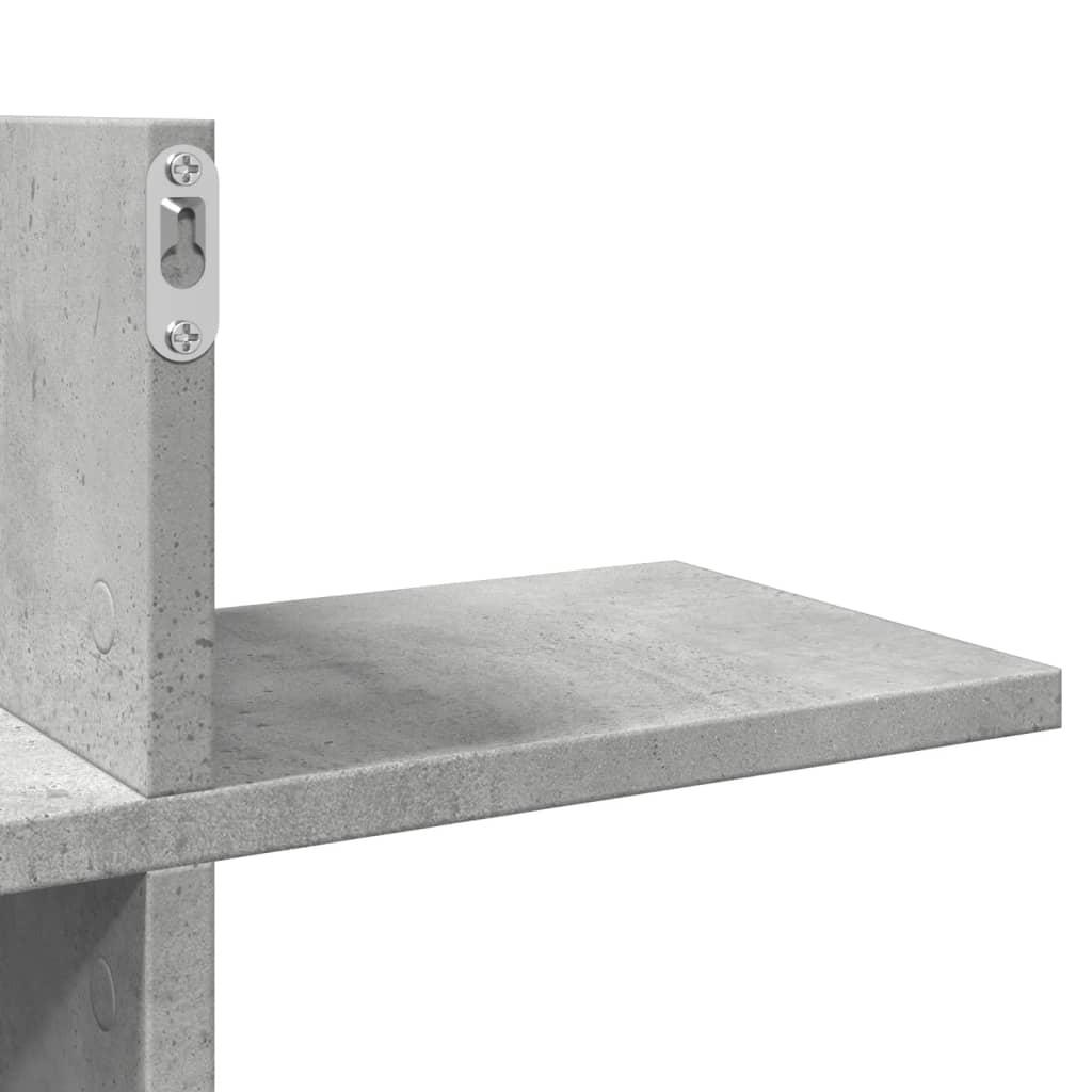 Vegghylle Betonggrå 124,5X18X60,5 Cm Konstruert Tre