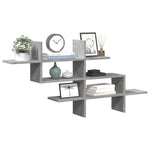 Vegghylle Betonggrå 124,5X18X60,5 Cm Konstruert Tre