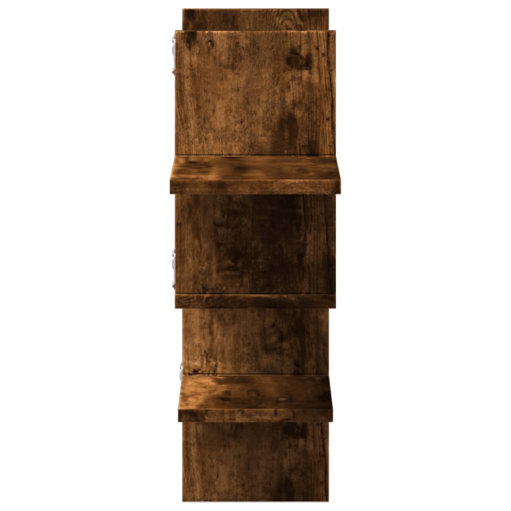 Vegghylle Røkt Eik 124,5X18X60,5 Cm Konstruert Tre
