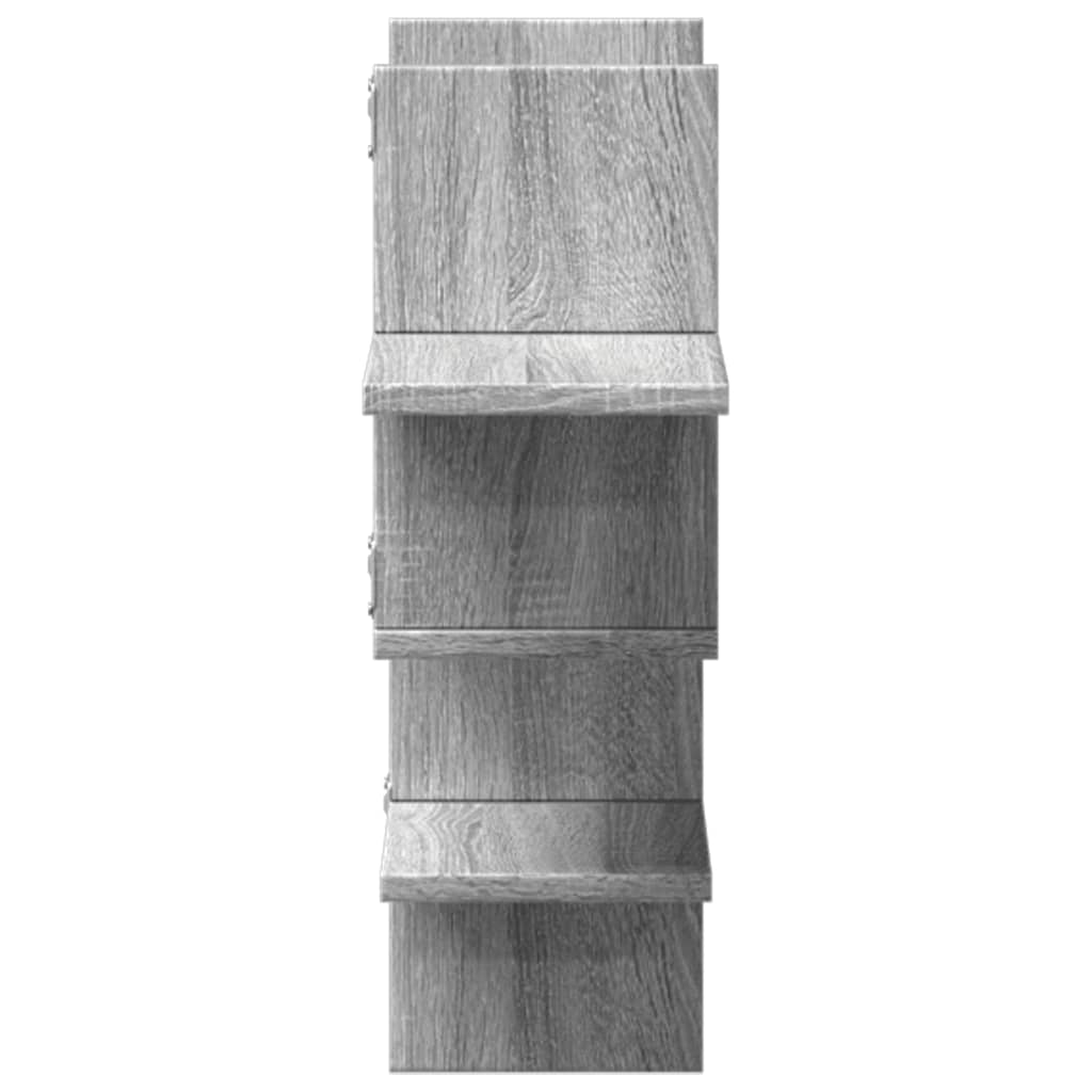 Vegghylle Grå Sonoma 124,5X18X60,5 Cm Konstruert Tre