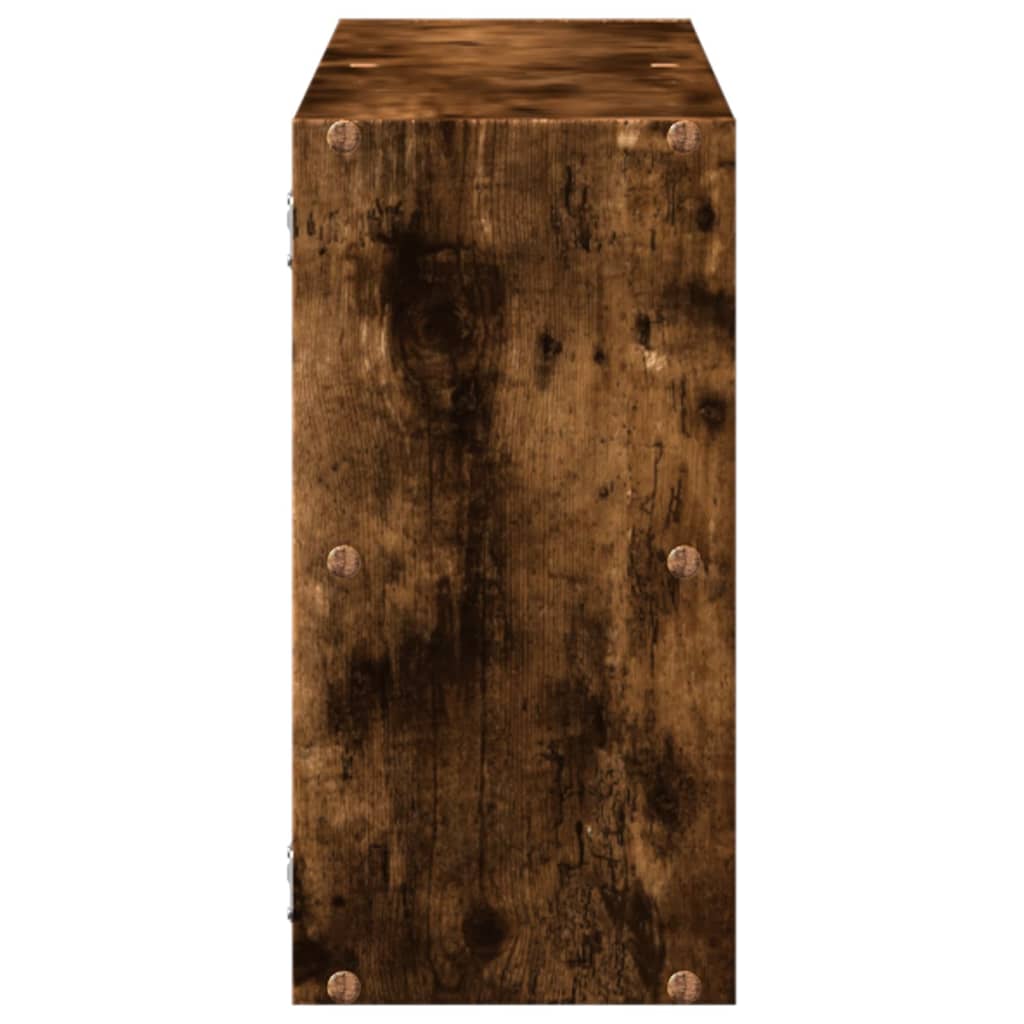 Vegghylle Røkt Eik 100X25X50 Cm Konstruert Tre