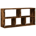 Vegghylle Røkt Eik 100X25X50 Cm Konstruert Tre