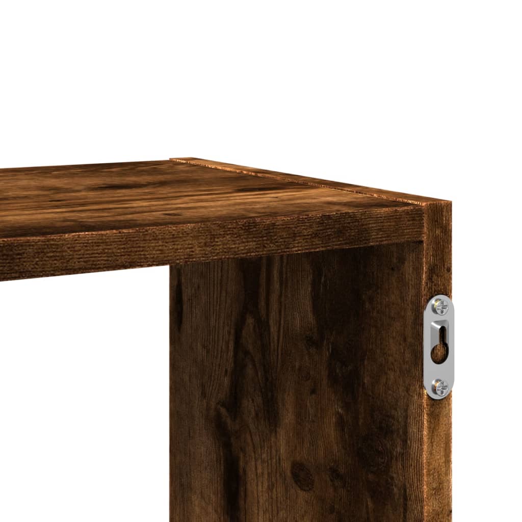 Vegghylle Røkt Eik 100X25X50 Cm Konstruert Tre