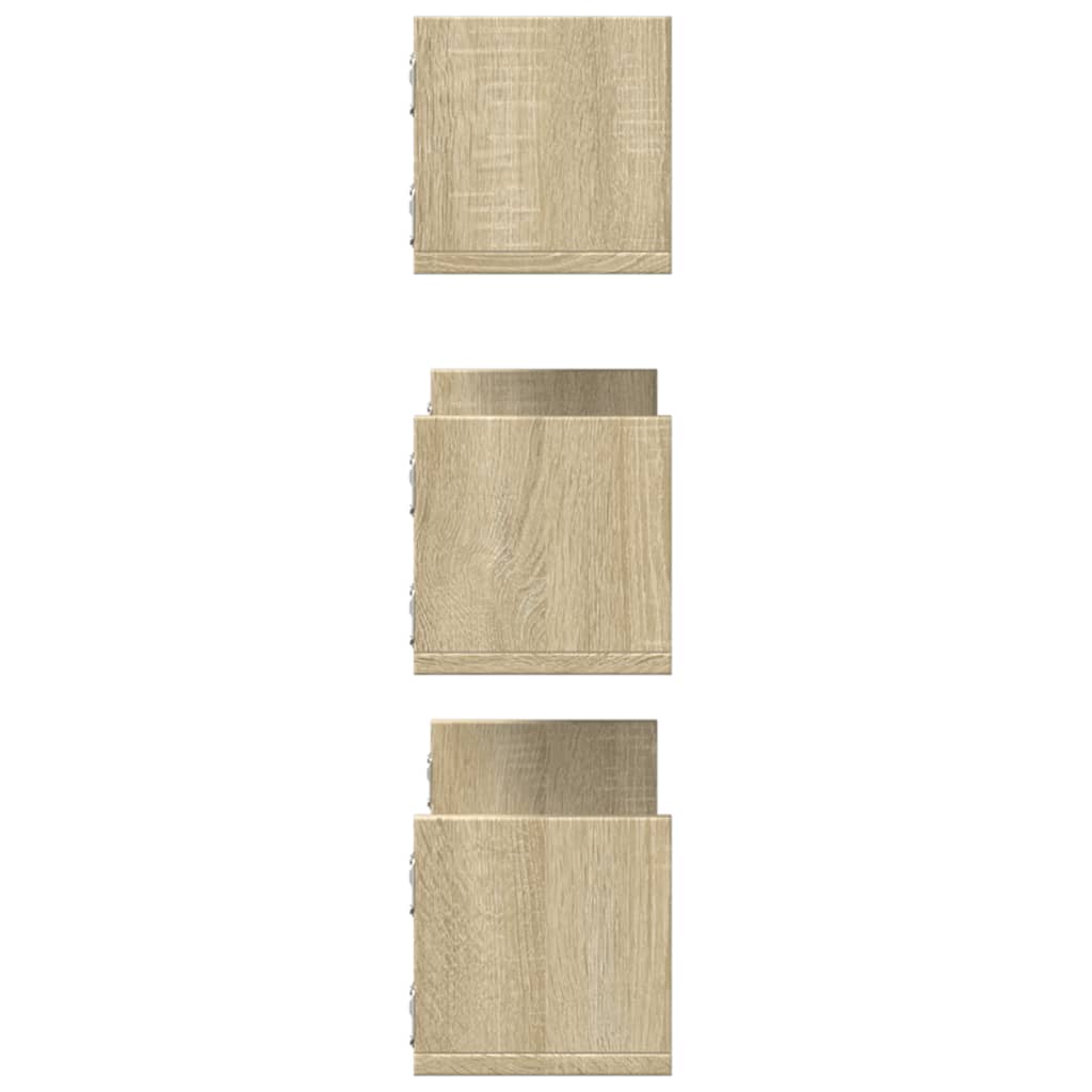 Vegghyller 3 Stk Sonoma Eik 58X18X18 Cm Sponplate