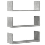 Vegghyller 3 Stk Betonggrå 58X18X18 Cm Sponplate