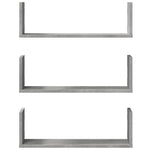 Vegghyller 3 Stk Betonggrå 58X18X18 Cm Sponplate
