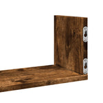 Vegghyller 3 Stk Røkt Eik 58X18X18 Cm Konstruert Tre