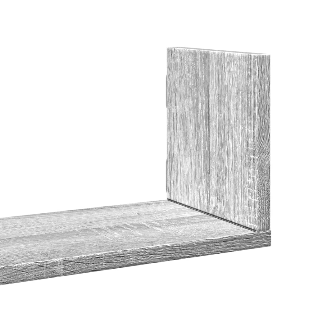 Vegghyller 3 Stk Grå Sonoma 58X18X18 Cm Konstruert Tre