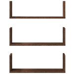 Vegghyller 3 Stk Brun Eik 58X18X18 Cm Konstruert Tre