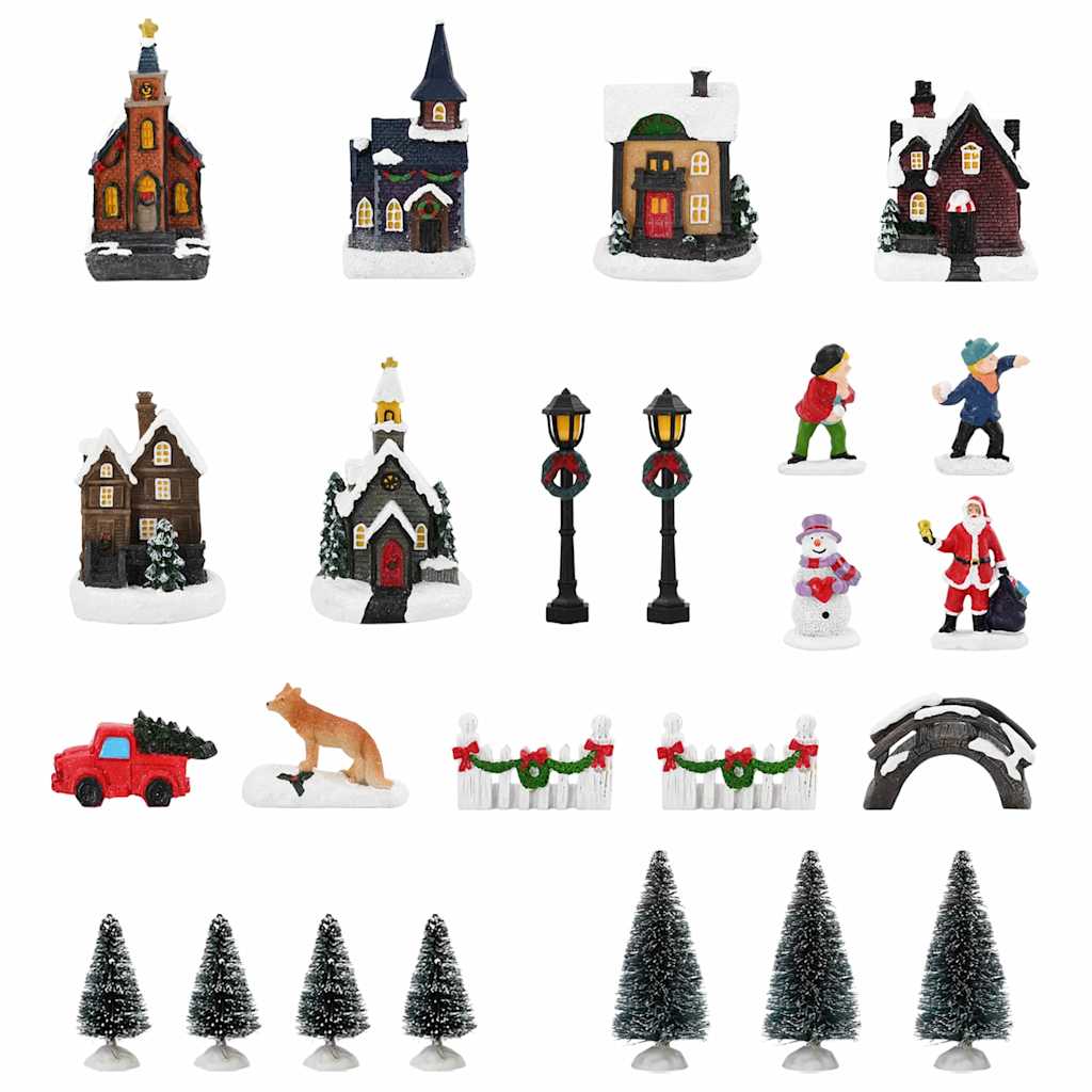 Juleborddekor Med Batteridrevne Lys Flerfarget Harpiks