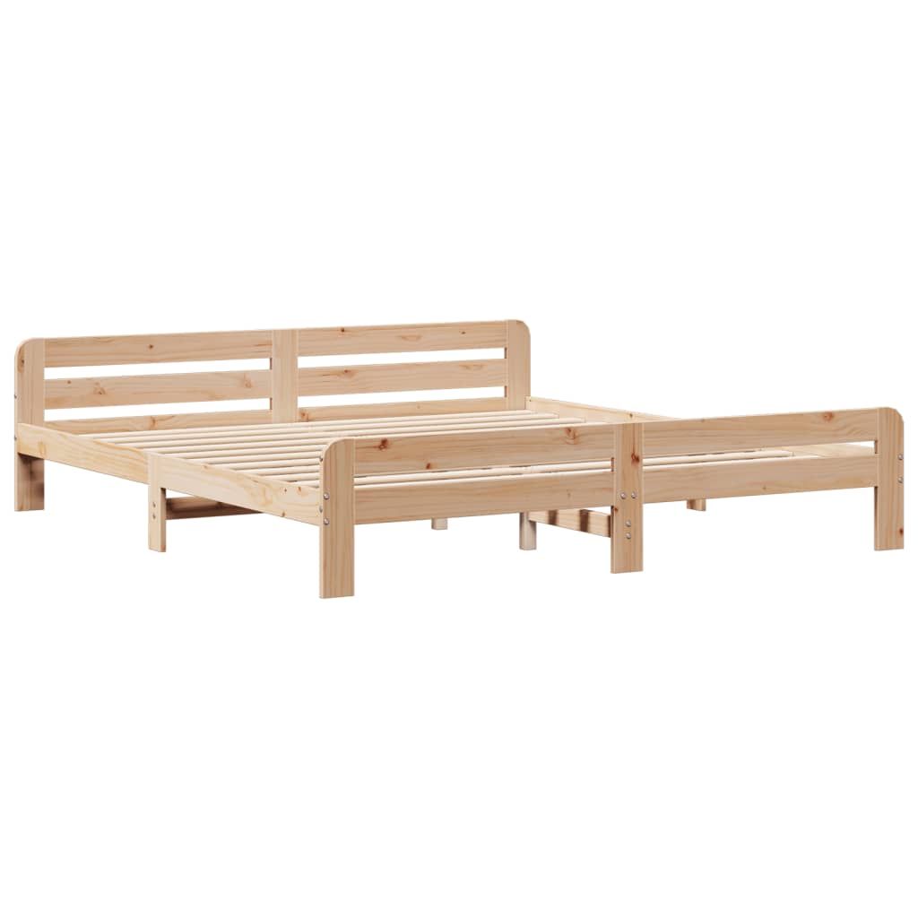 Sengeramme Med Madrass 200X200 Cm Heltre Furu