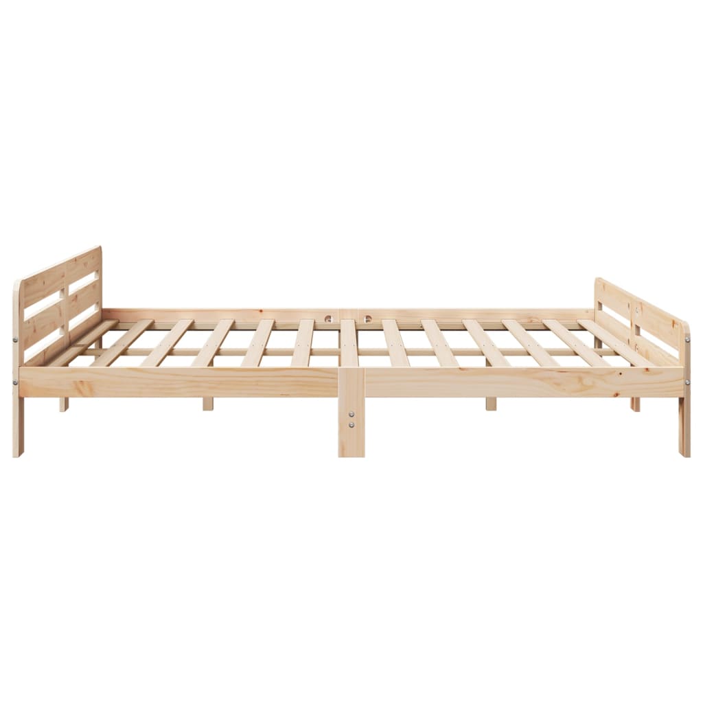 Sengeramme Med Madrass 200X200 Cm Heltre Furu