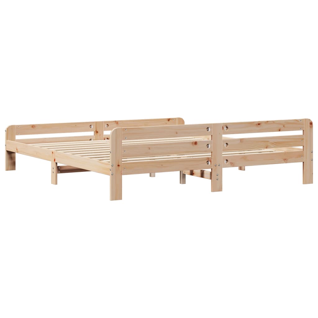 Sengeramme Med Madrass 200X200 Cm Heltre Furu