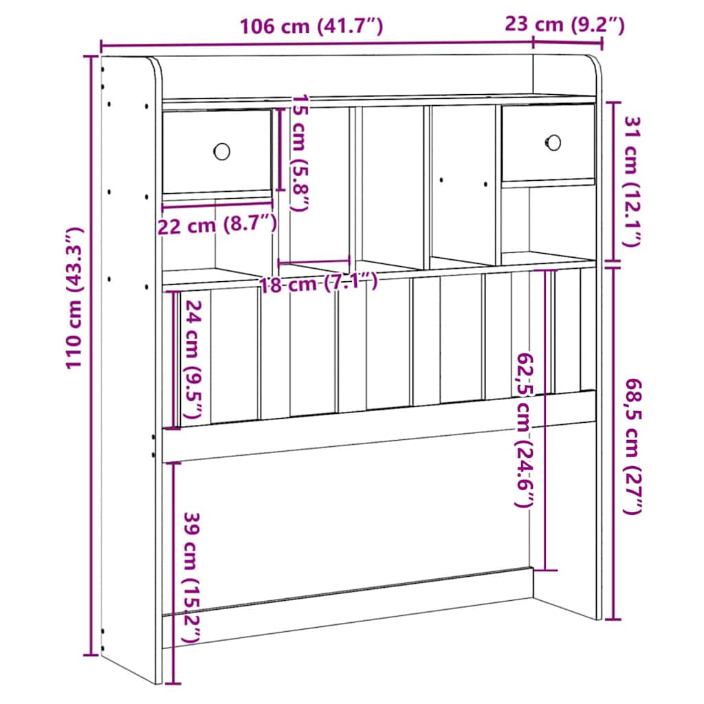 Hodegavl Med Oppbevaring 100 Cm Heltre Furu
