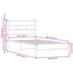 Sengeramme Uten Madrass Med Hodegavl Sonoma Eik 90X200 Cm