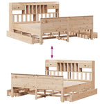 Seng Med Bokhylle Uten Madrass 180X200 Cm Heltre Furu