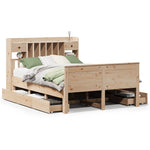 Seng Med Bokhylle Uten Madrass 140X200 Cm Heltre Furu