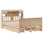 Seng Med Bokhylle Uten Madrass 140X200 Cm Heltre Furu