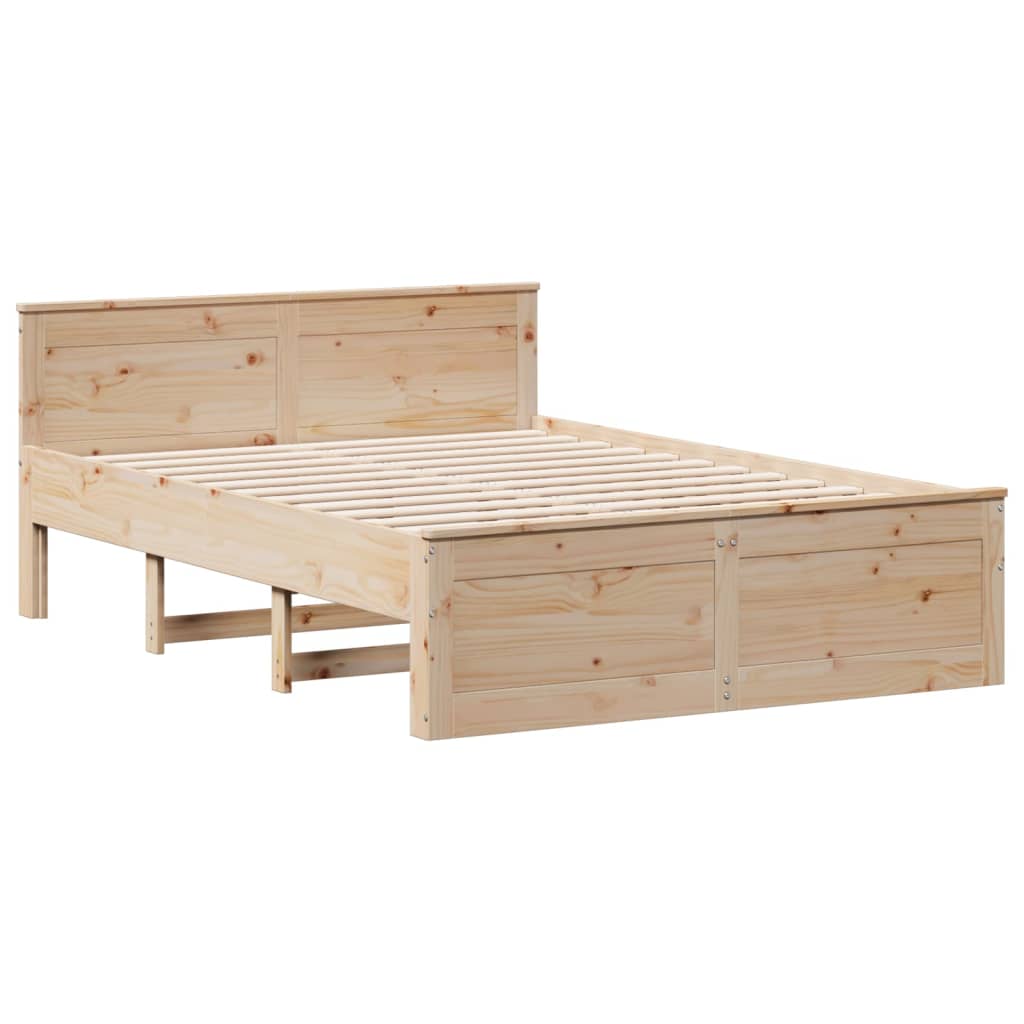 Seng Med Bokhylle Uten Madrass 140X200 Cm Heltre Furu