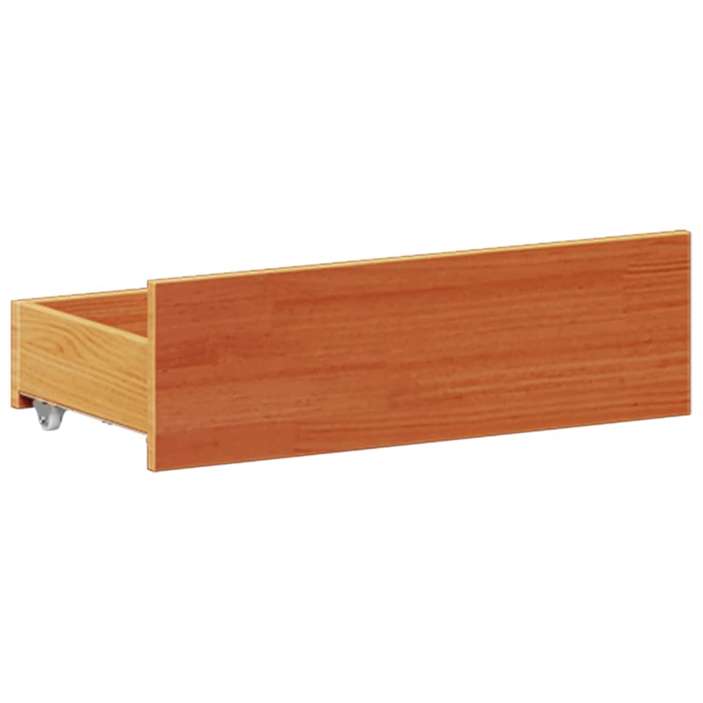 Seng Med Bokhylle Uten Madrass Voksbrun 140X200 Cm Heltre Furu