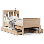 Seng Med Bokhylle Uten Madrass 75X190 Cm Heltre Furu